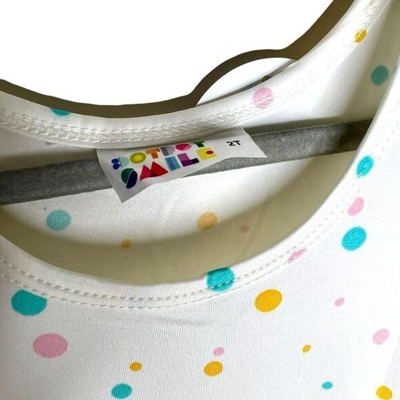 NEW Dot Dot Smile White Multicolor Spots Cap Sleeve Dress 2T - Picture 4 of 8